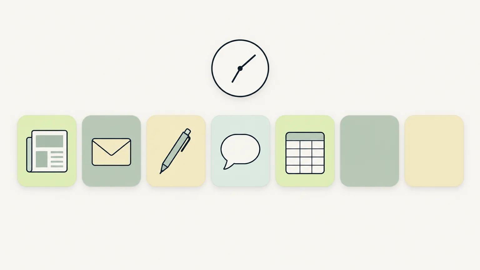 A weekly DIY PR routine as a strip of day tiles