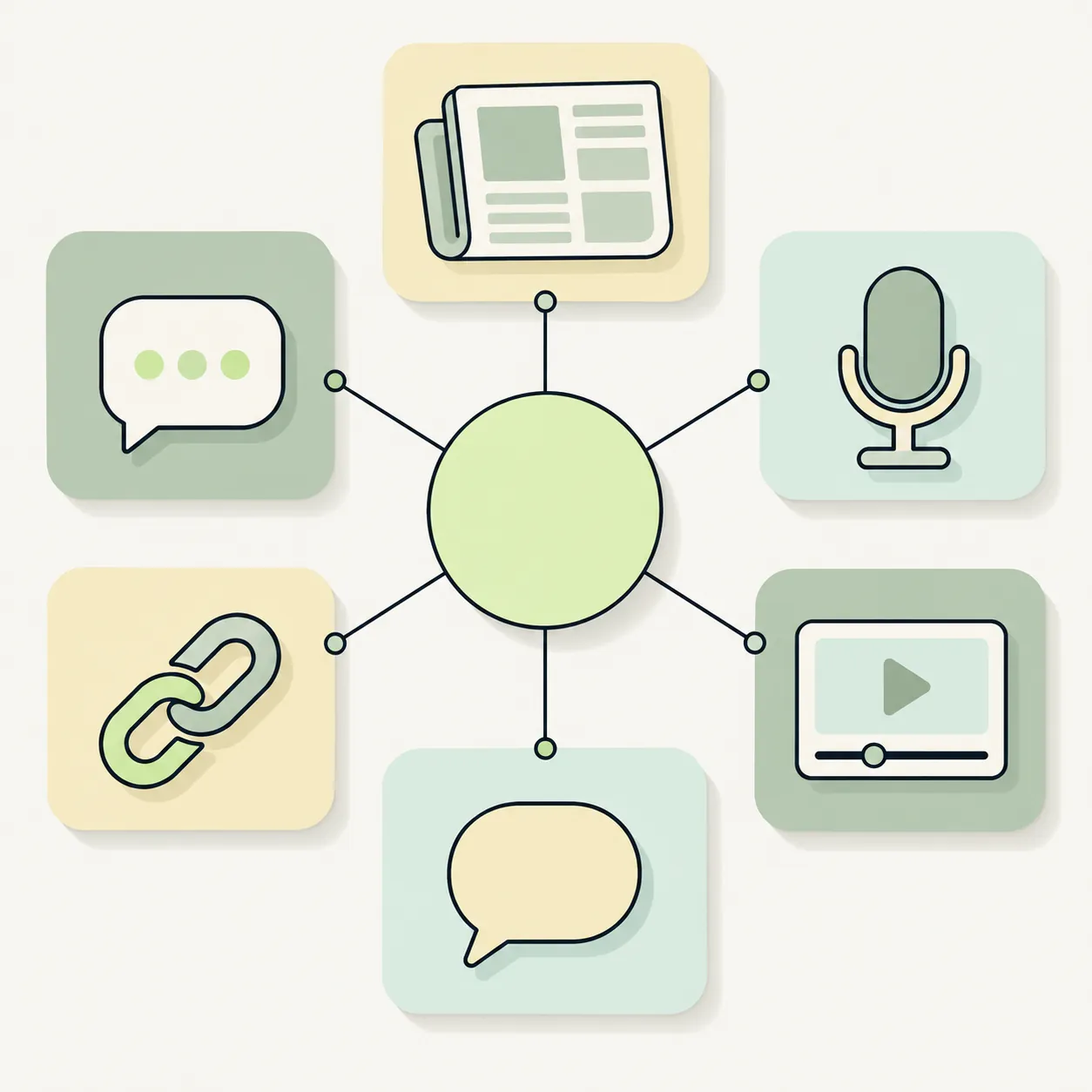 Where brand mentions come from, news, forums, podcasts, video, links and AI answers