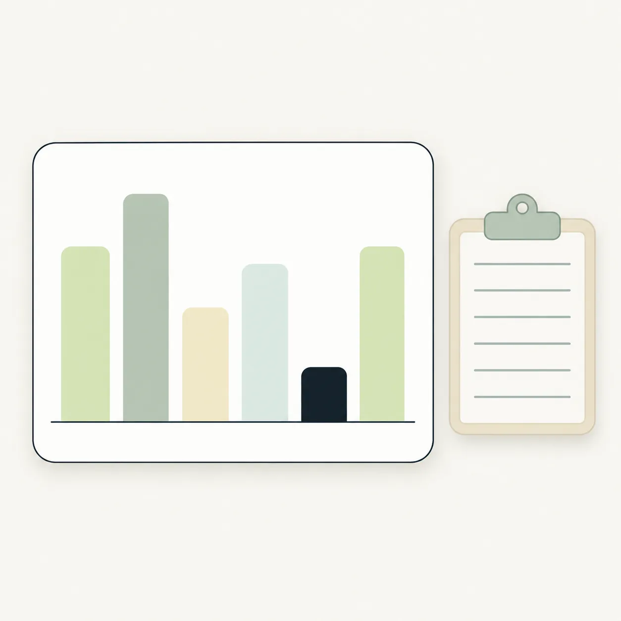 Original survey data as a simple bar chart on a card
