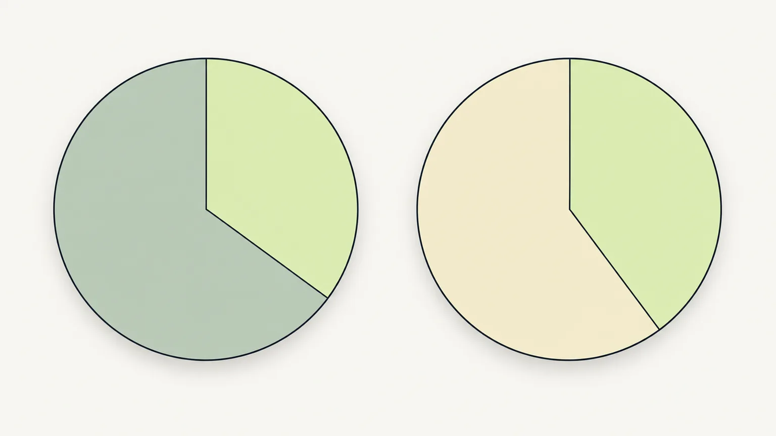 Two pie shapes side by side with different pistachio slices